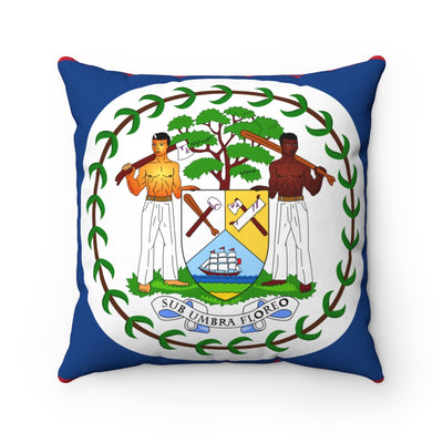 Belize flag Spun Polyester Square Pillow