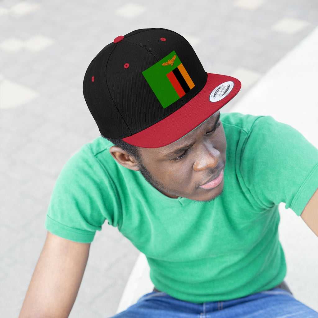 ZAMBIA Unisex Flat Bill Hat