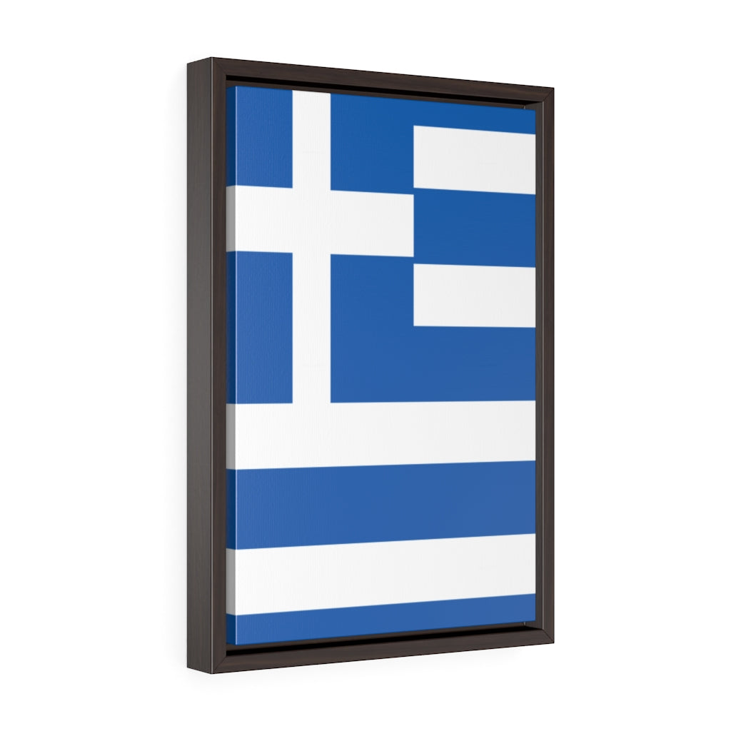 GREECE Vertical Framed Premium Gallery Wrap Canvas