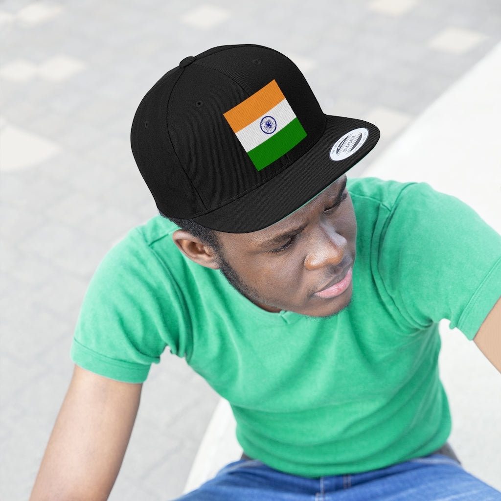 INDIA Unisex Flat Bill Hat