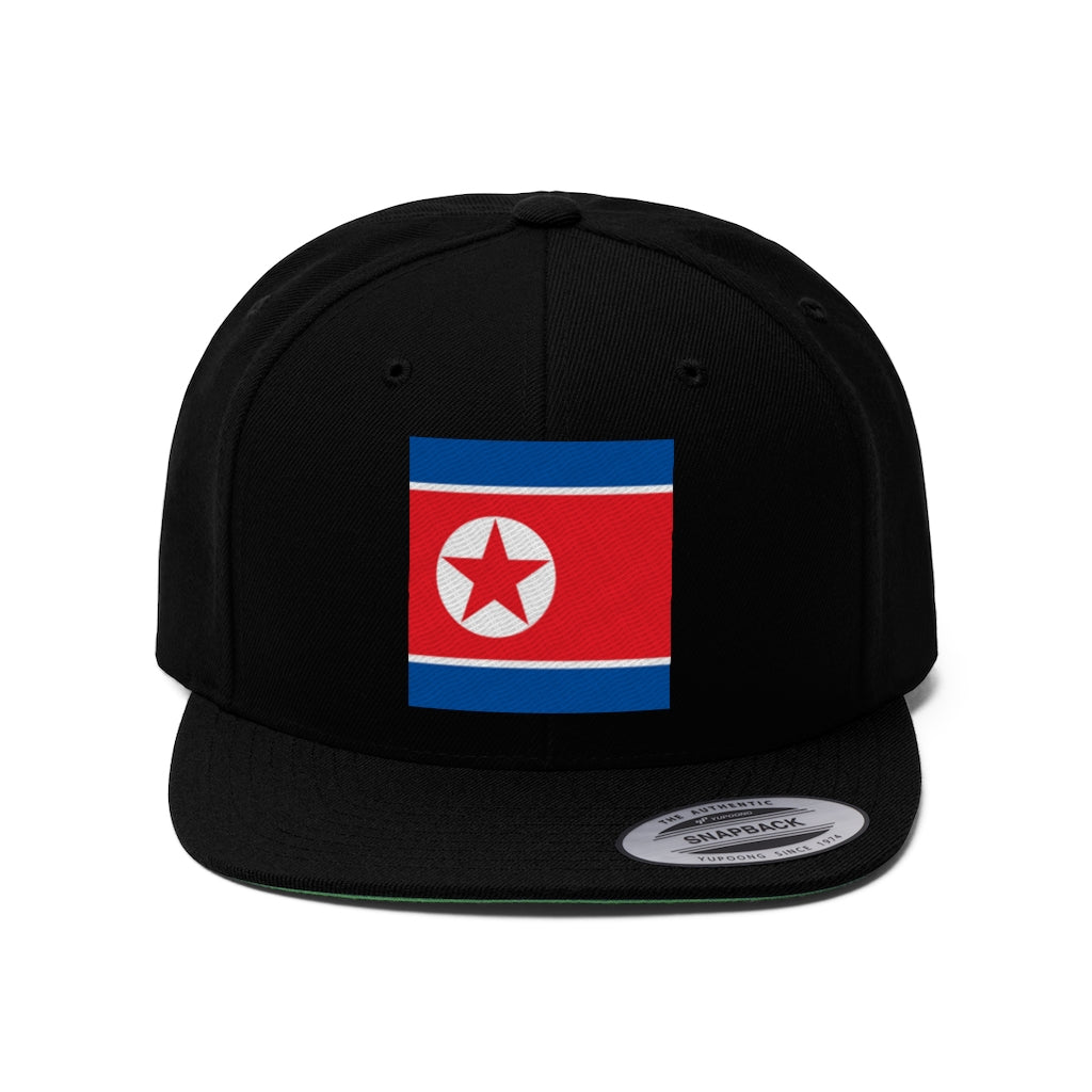 NORTH KOREA Unisex Flat Bill Hat