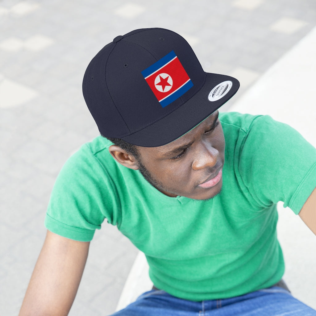 NORTH KOREA Unisex Flat Bill Hat