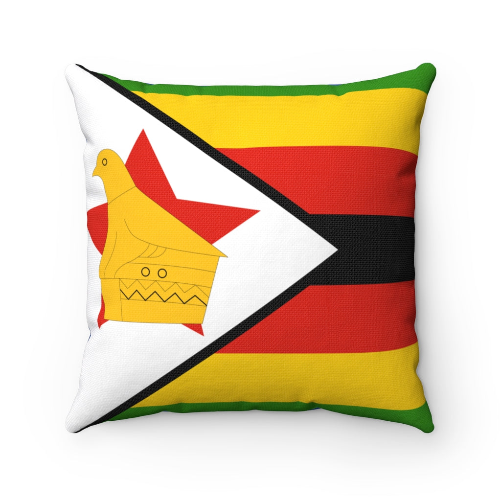 Zimbabwe flag Spun Polyester Square Pillow