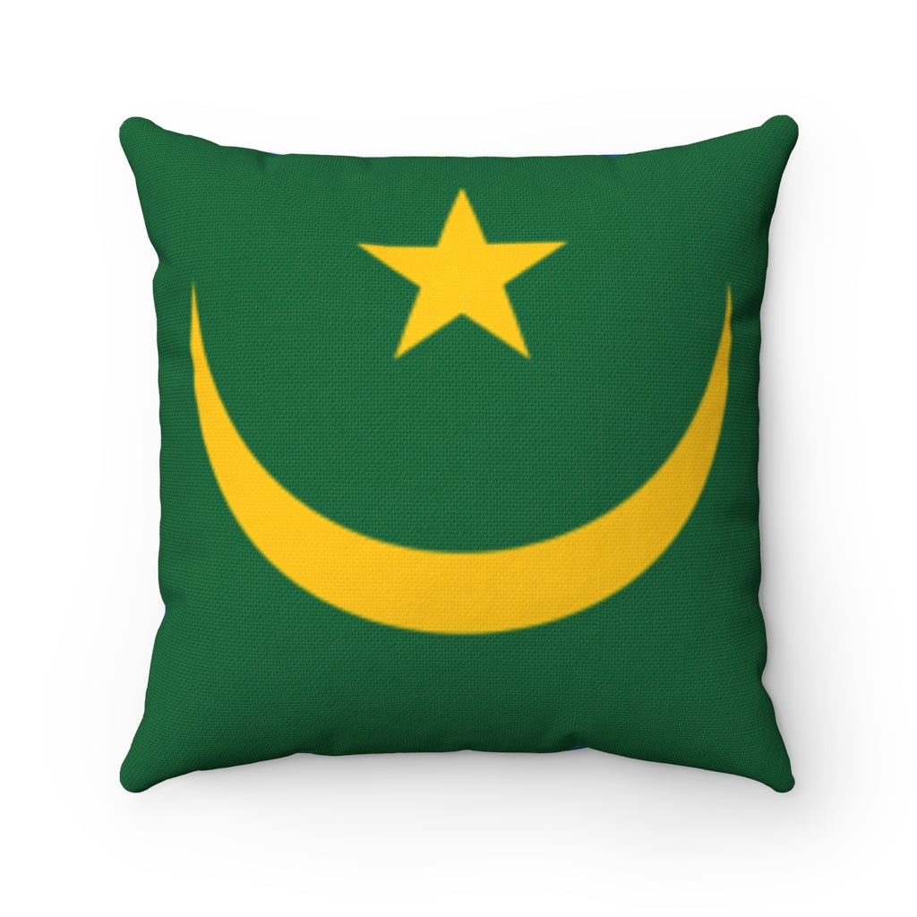 Mauritania flag Spun Polyester Square Pillow