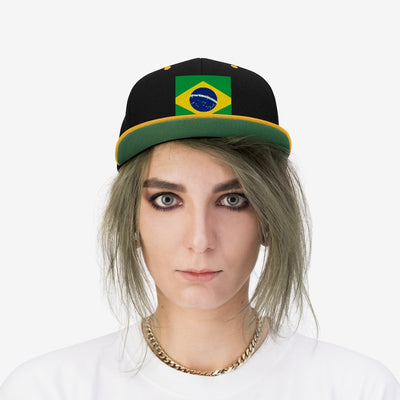 BRAZIL Unisex Flat Bill Hat