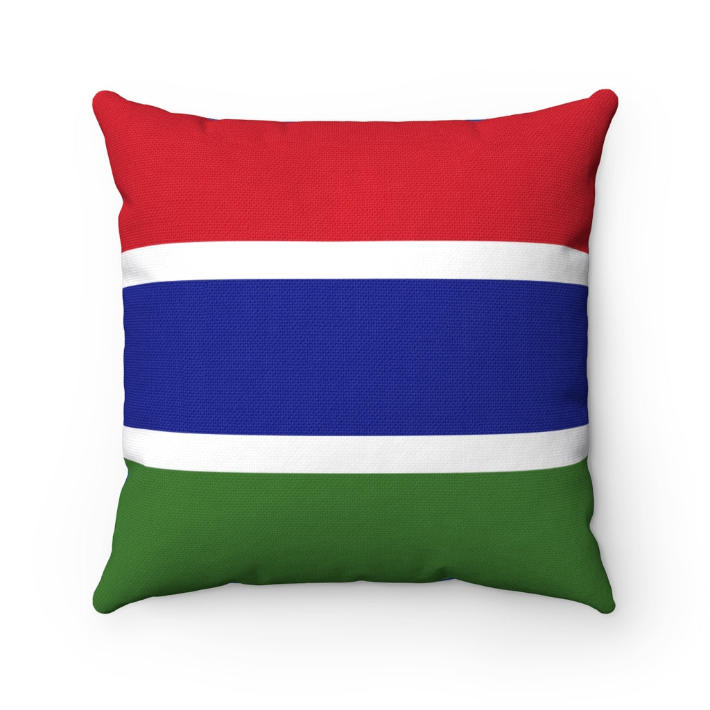 Gambia flag Spun Polyester Square Pillow