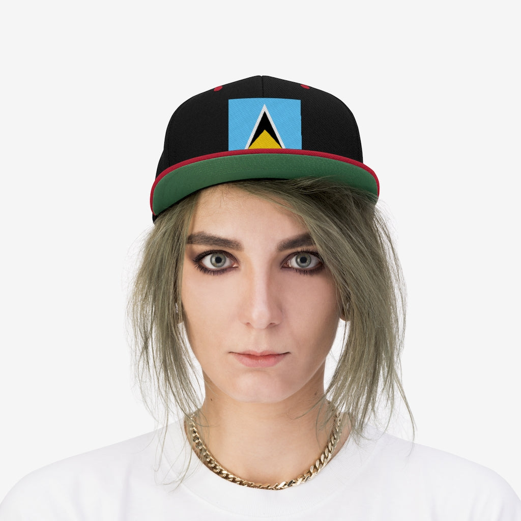 SAINT LUCIA Unisex Flat Bill Hat