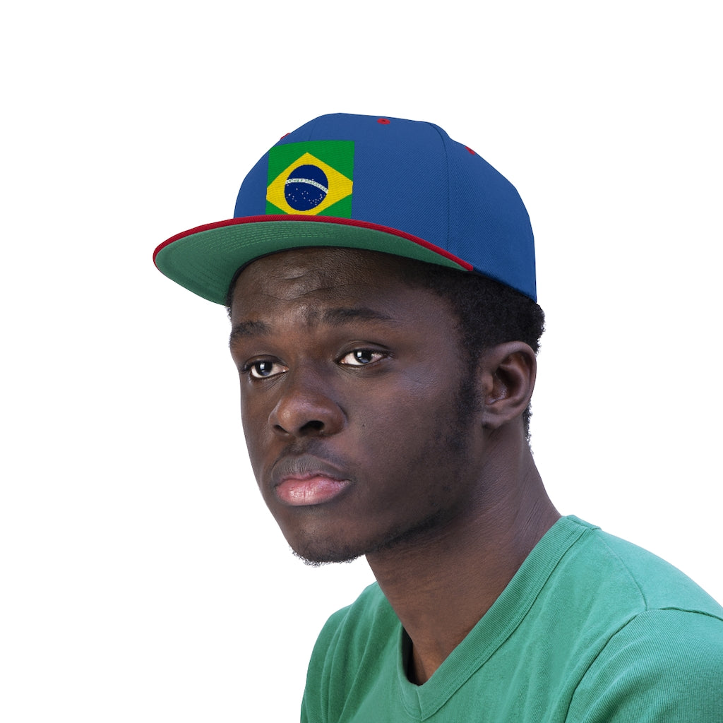 BRAZIL Unisex Flat Bill Hat