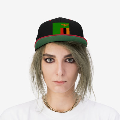 ZAMBIA Unisex Flat Bill Hat