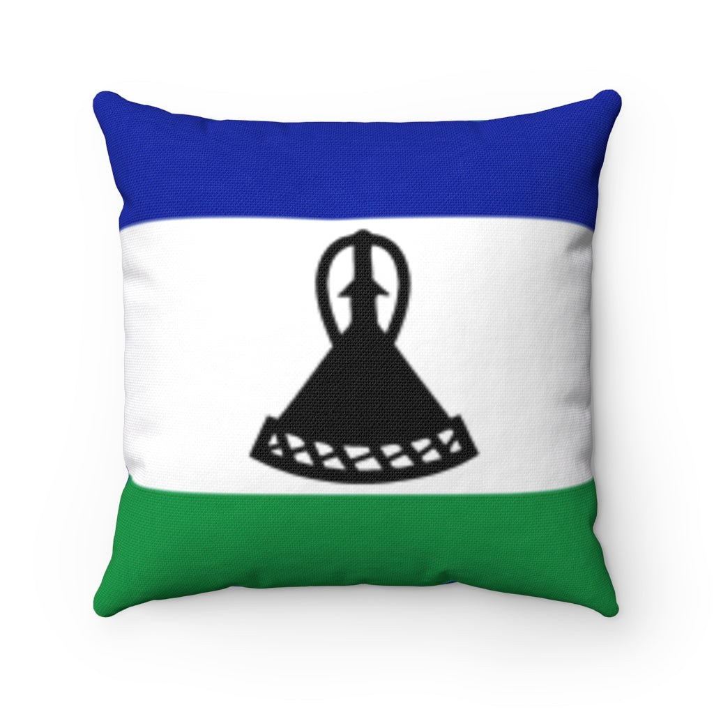 Lesotho flag Spun Polyester Square Pillow