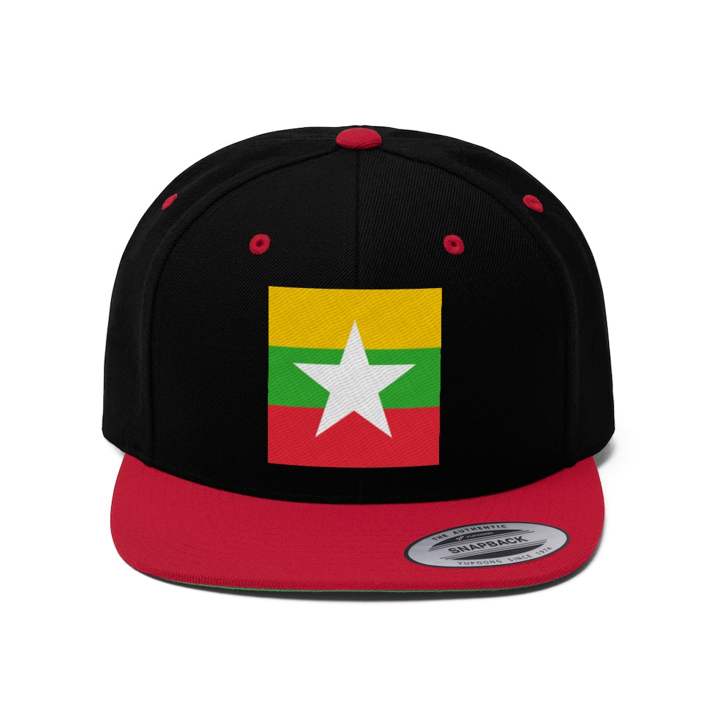 MYANMAR Unisex Flat Bill Hat