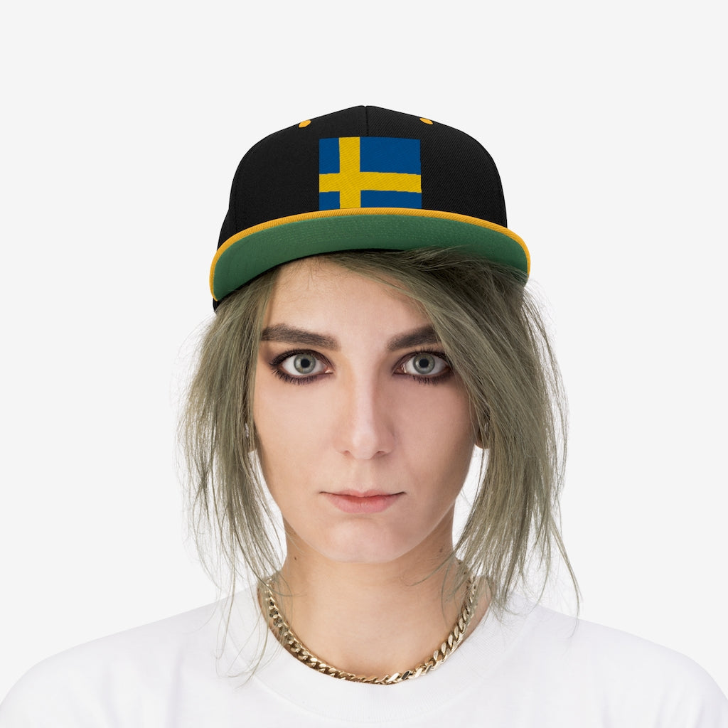 SWEDEN Unisex Flat Bill Hat