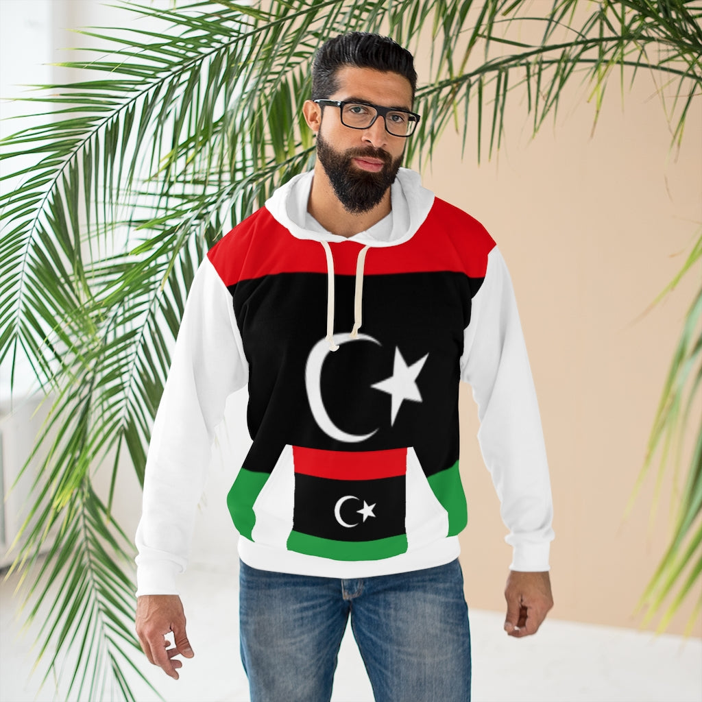 Libya AOP Unisex Pullover Hoodie