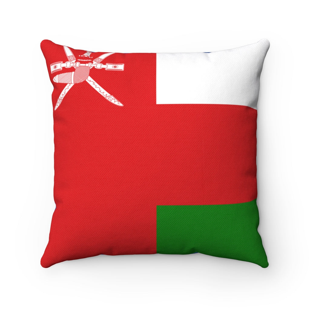 Oman flag Spun Polyester Square Pillow