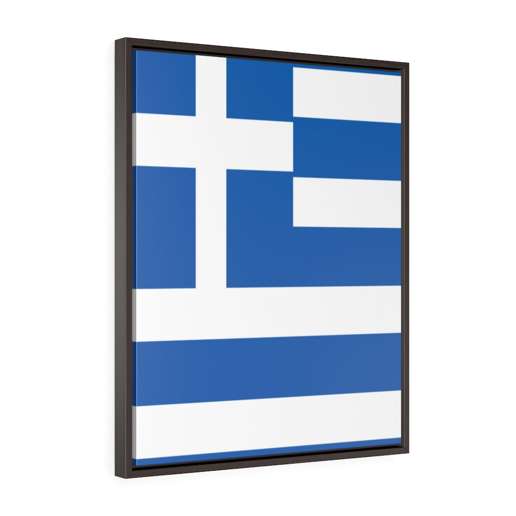 GREECE Vertical Framed Premium Gallery Wrap Canvas