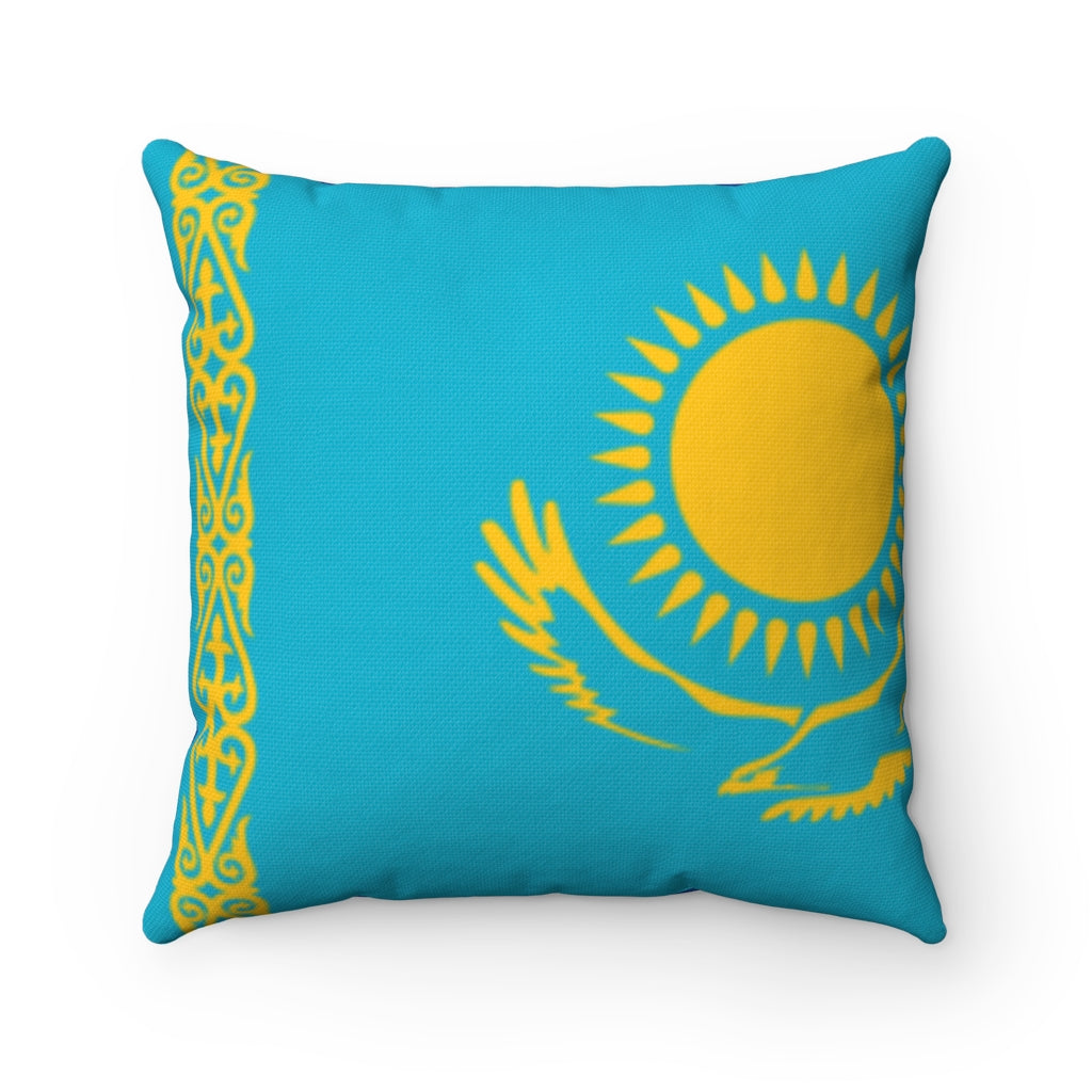 Kazakhstan flag Spun Polyester Square Pillow