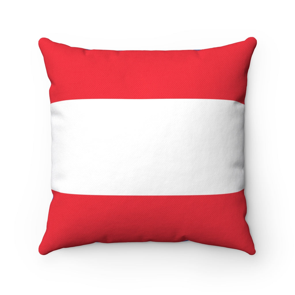 Austria flag Spun Polyester Square Pillow