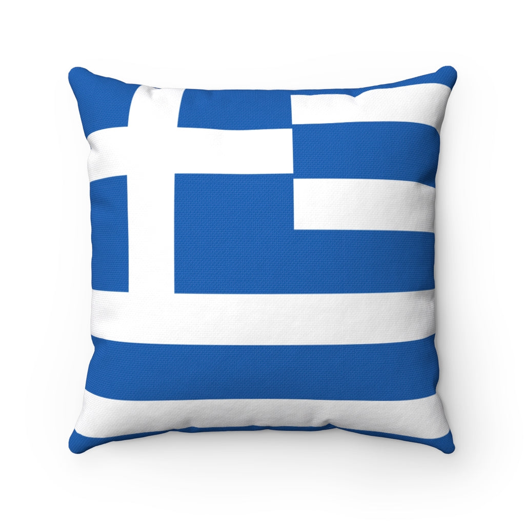 Greece flag Spun Polyester Square Pillow