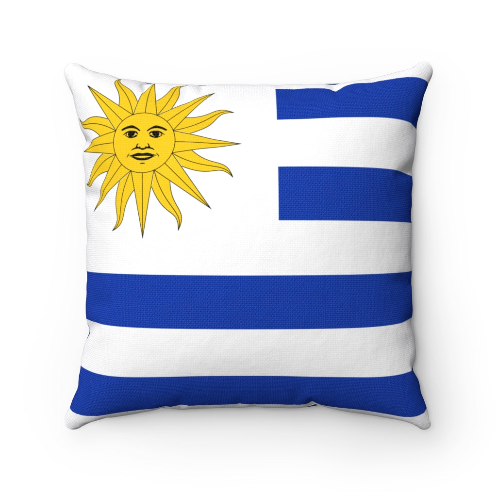 Uruguay flag Spun Polyester Square Pillow