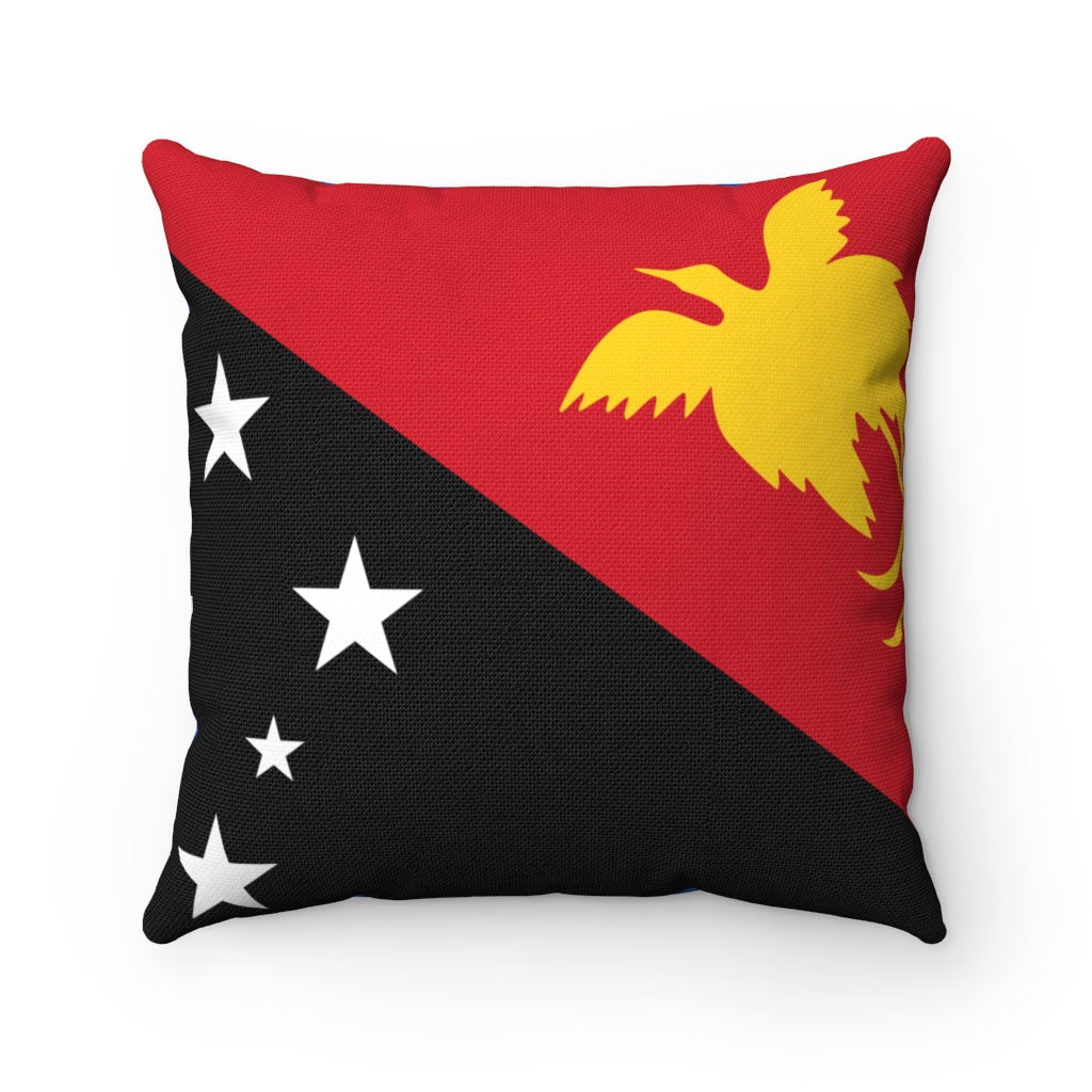 Papua New Guinea flag Spun Polyester Square Pillow