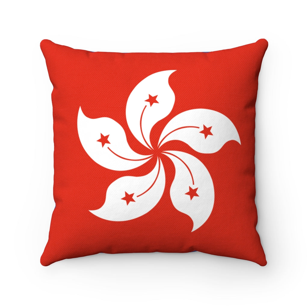 Hongkong flag Spun Polyester Square Pillow