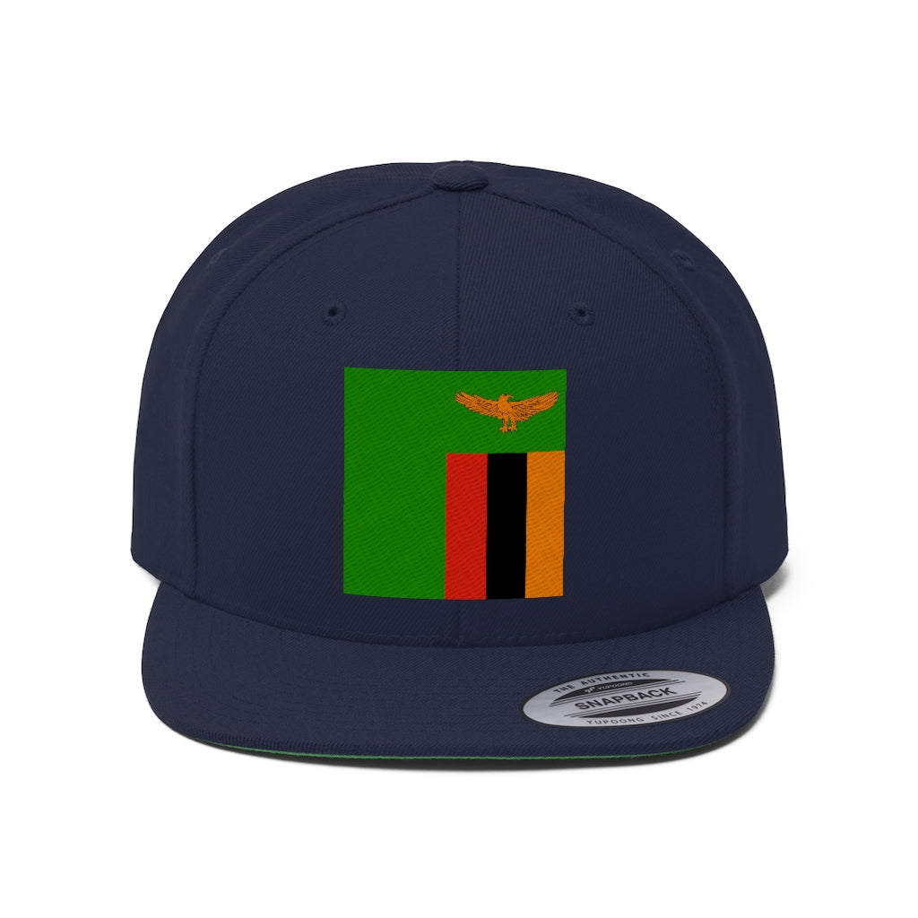 ZAMBIA Unisex Flat Bill Hat