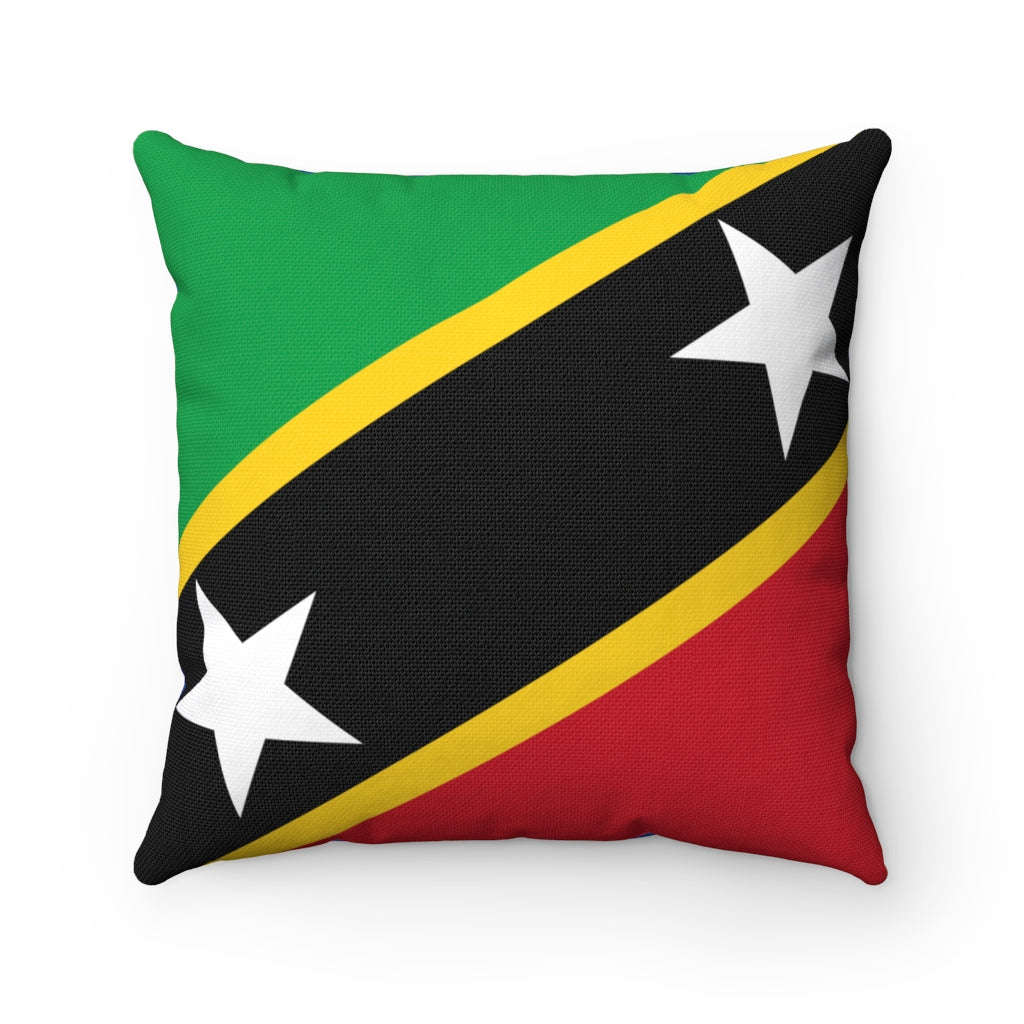 Saint Kitts and Nevis flag Spun Polyester Square Pillow