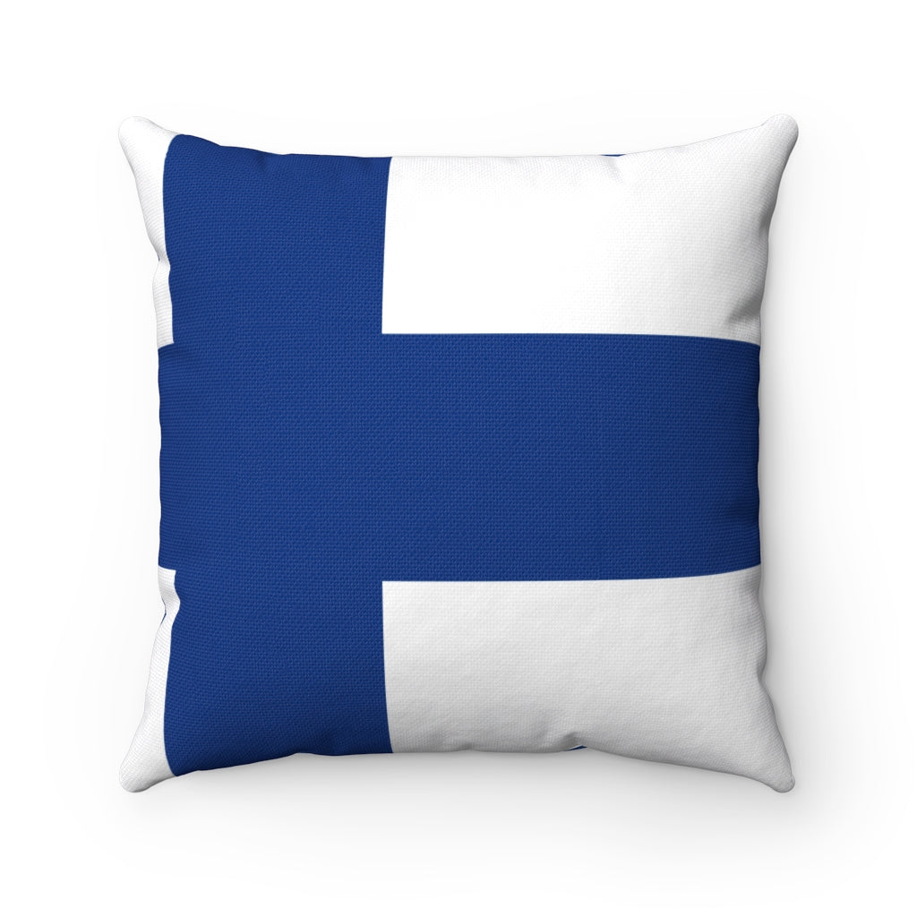 Finland flag Spun Polyester Square Pillow