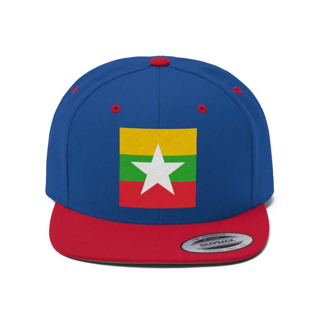 MYANMAR Unisex Flat Bill Hat