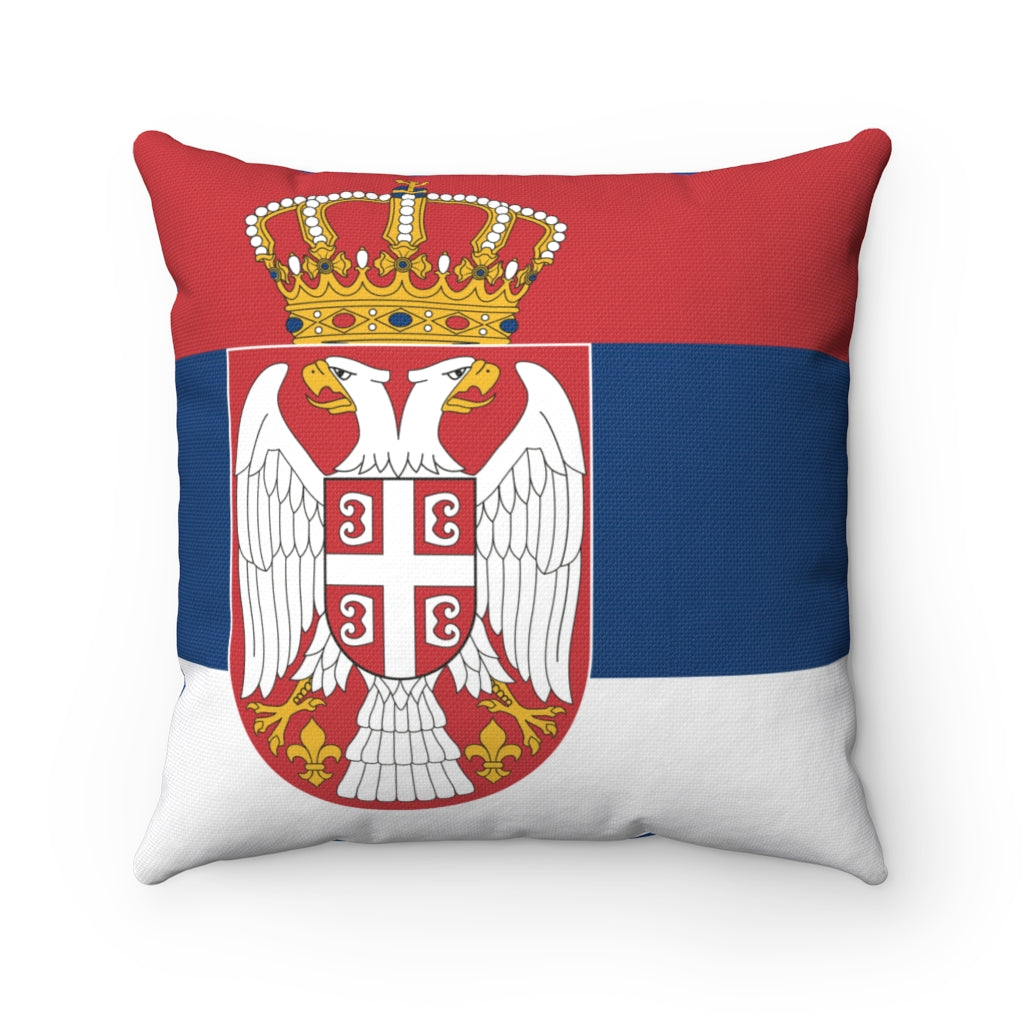 Serbia flag Spun Polyester Square Pillow