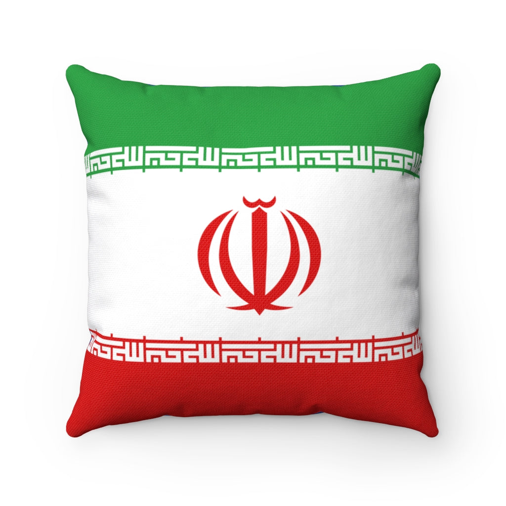 Iran flag Spun Polyester Square Pillow