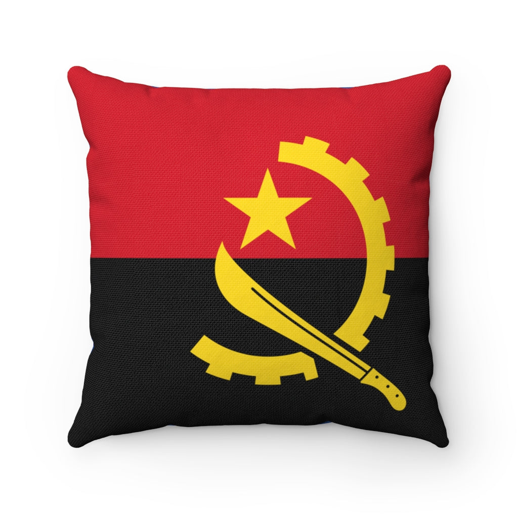 Angola flag Spun Polyester Square Pillow