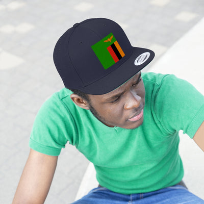 ZAMBIA Unisex Flat Bill Hat