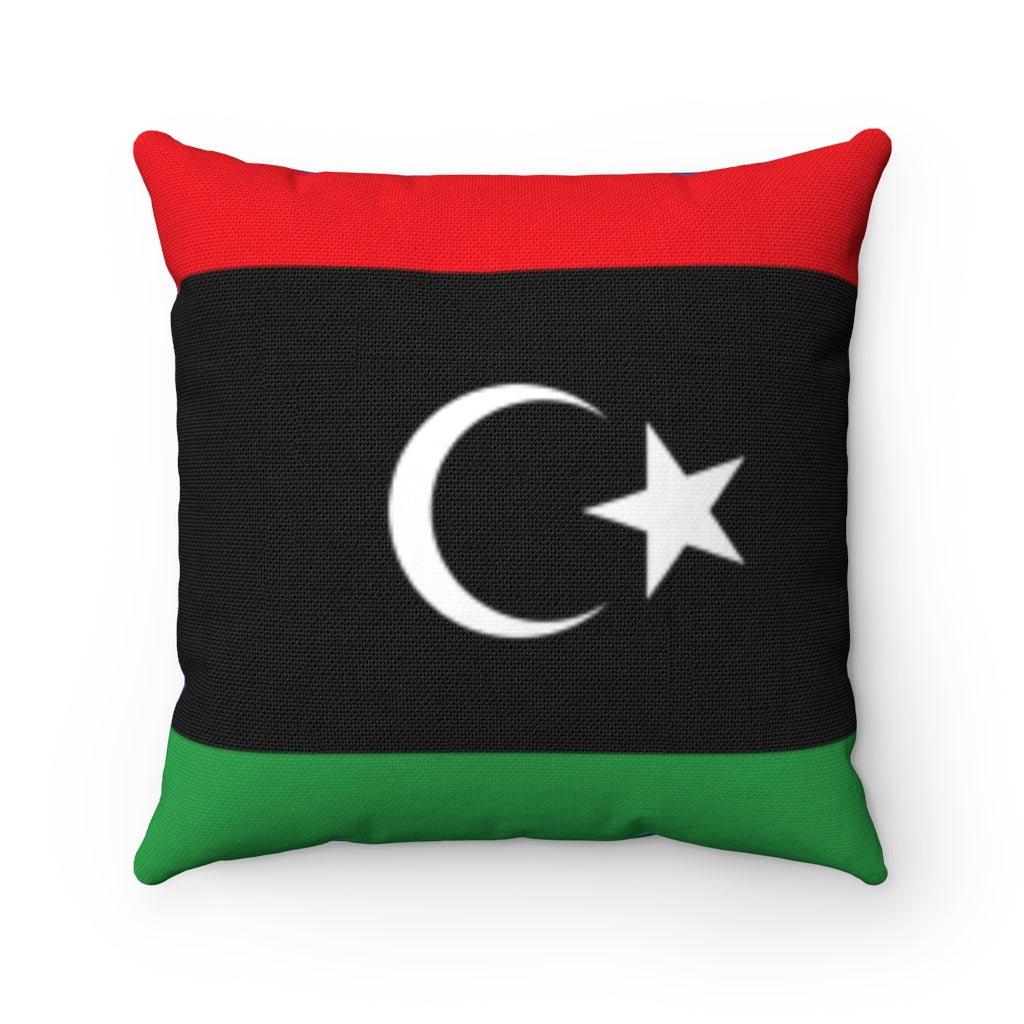 Libya flag Spun Polyester Square Pillow