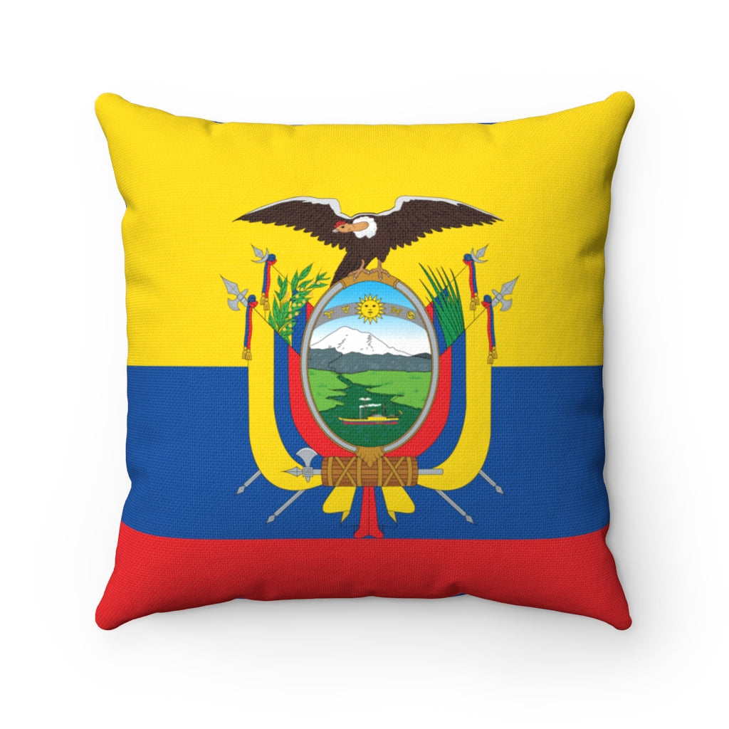 Eucador flag Spun Polyester Square Pillow