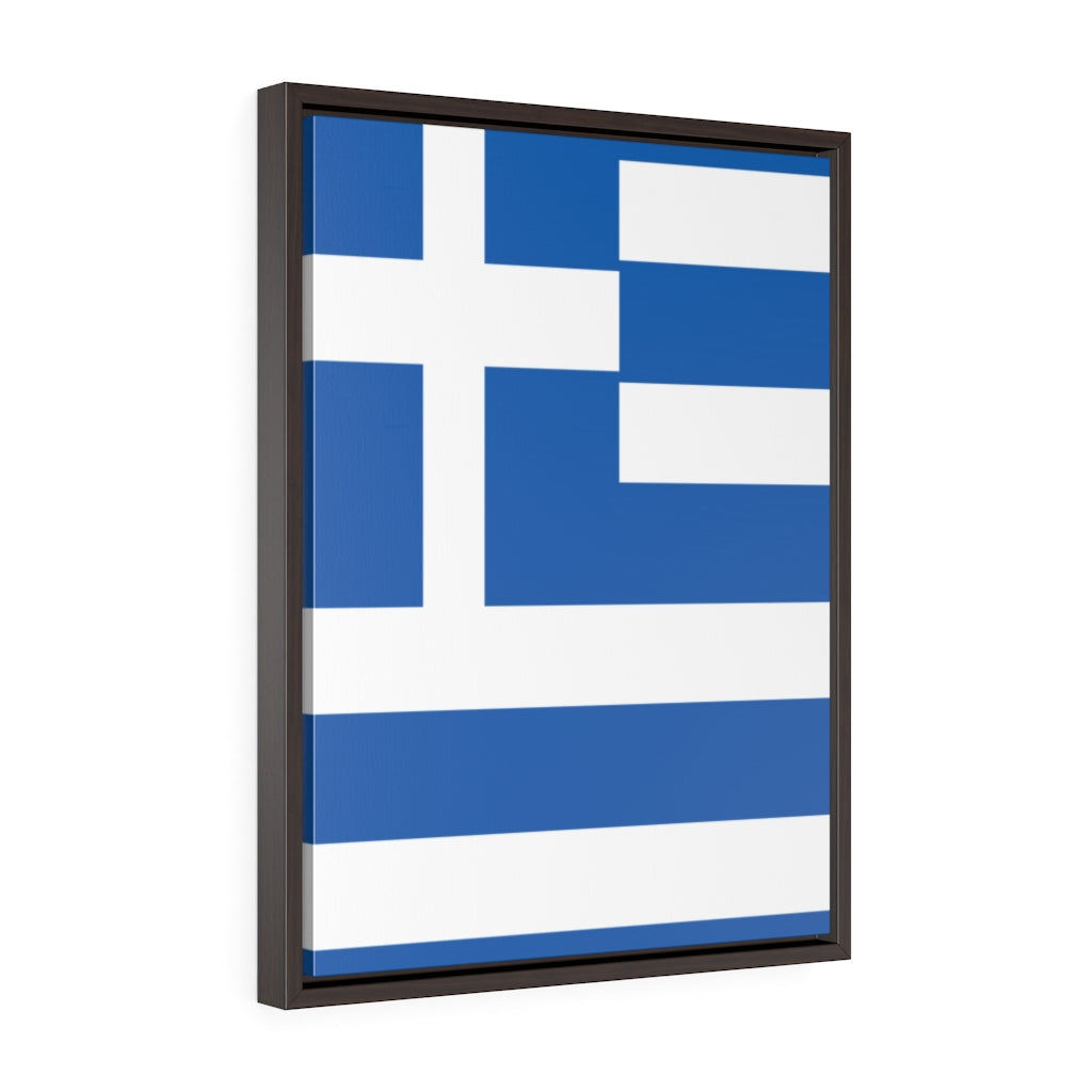 GREECE Vertical Framed Premium Gallery Wrap Canvas