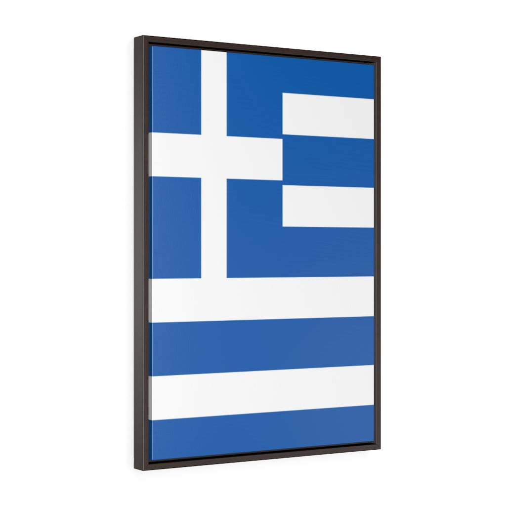 GREECE Vertical Framed Premium Gallery Wrap Canvas