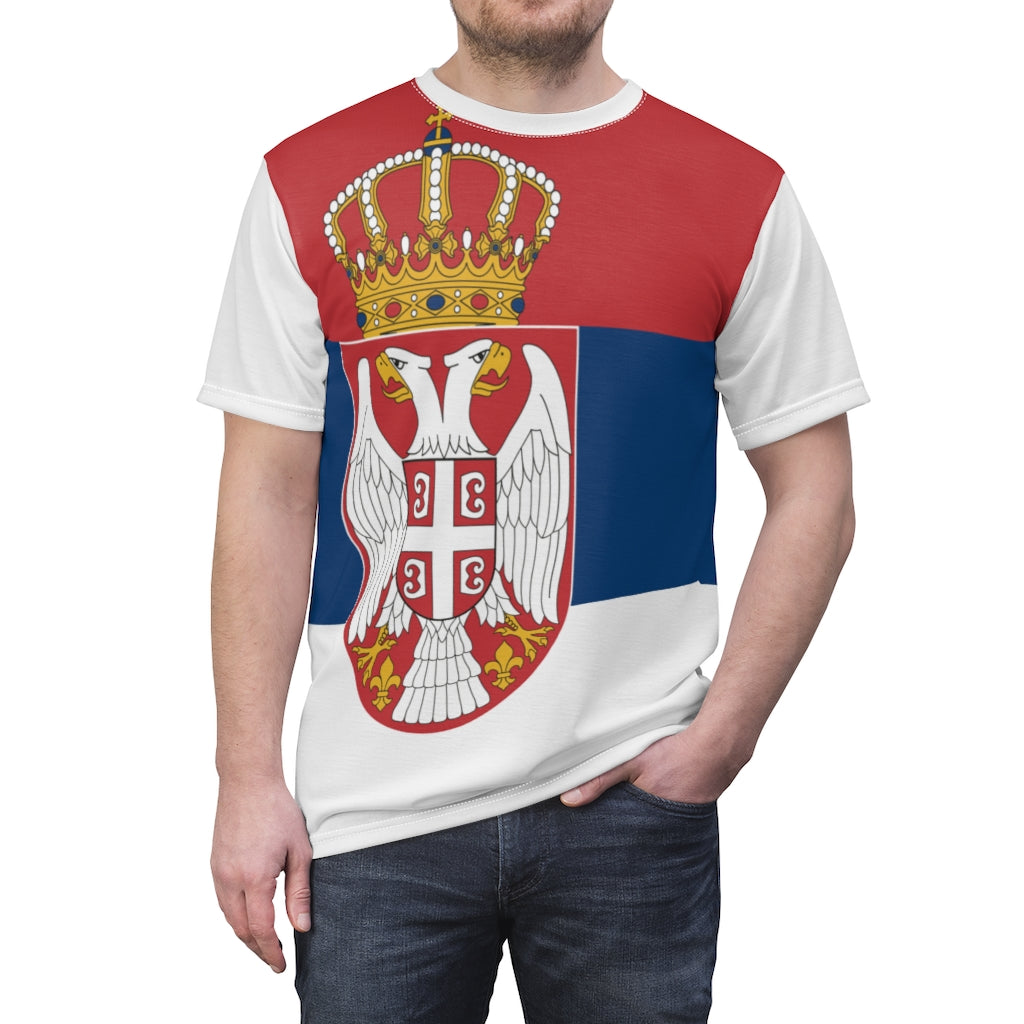 SERBIA Unisex AOP Cut & Sew Tee