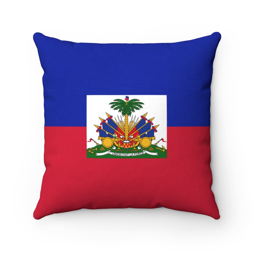 Haiti flag Spun Polyester Square Pillow