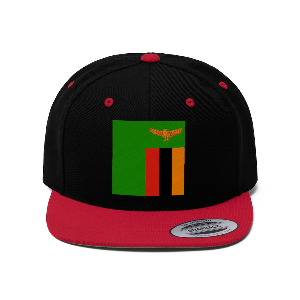 ZAMBIA Unisex Flat Bill Hat