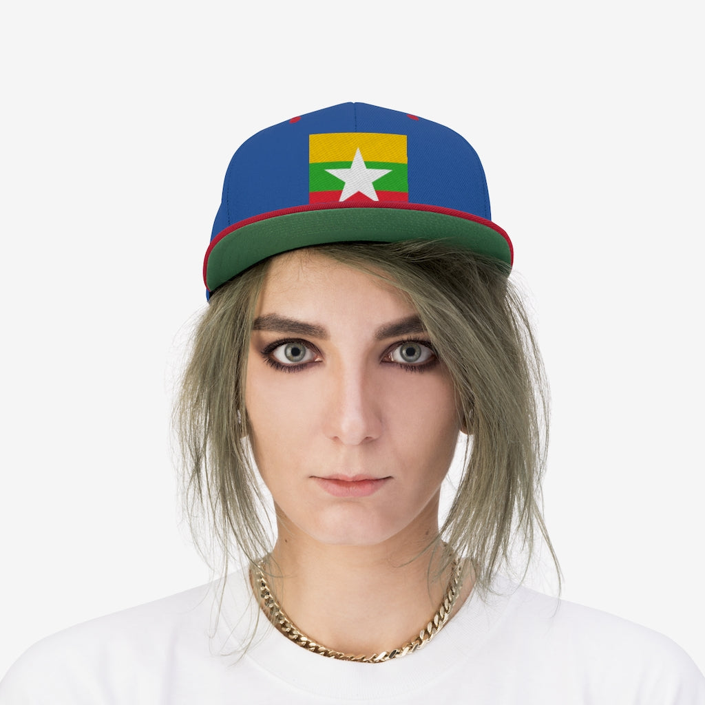 MYANMAR Unisex Flat Bill Hat