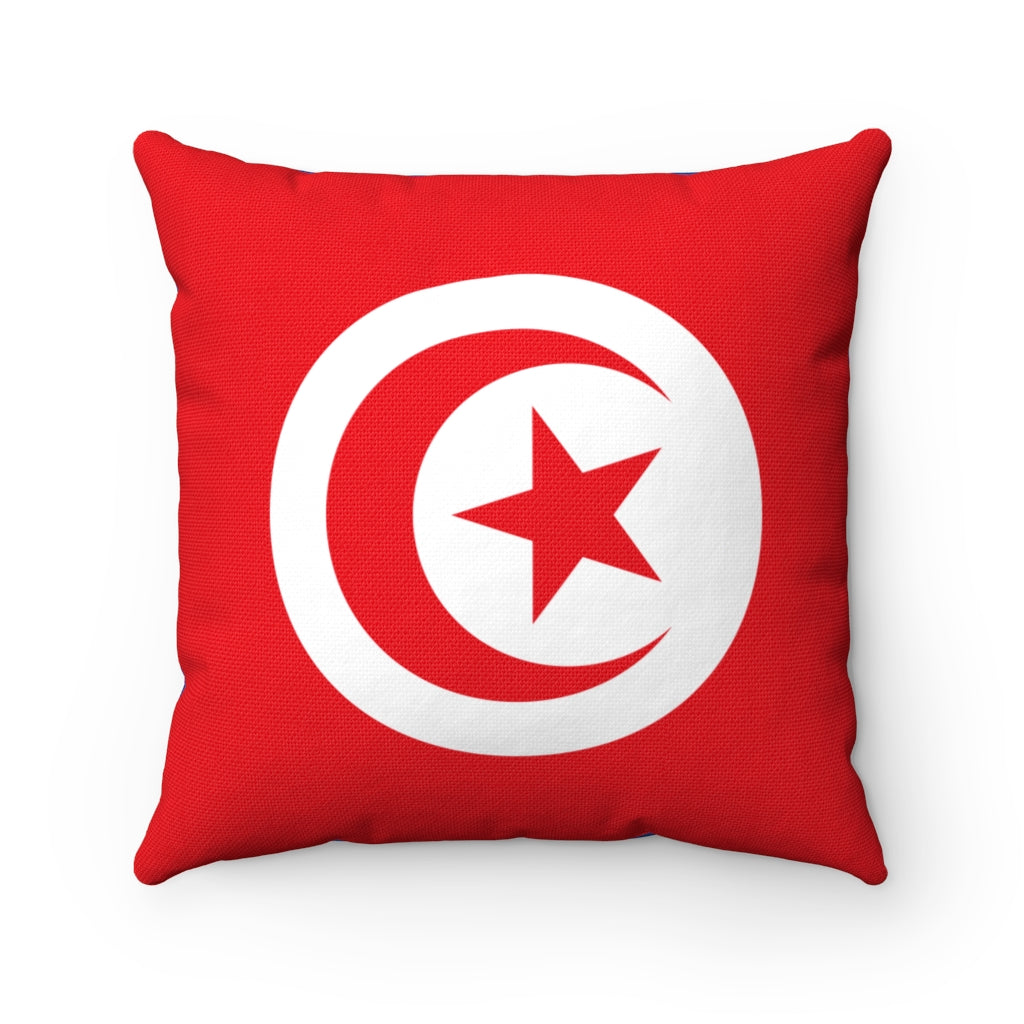 Tunisia flag Spun Polyester Square Pillow