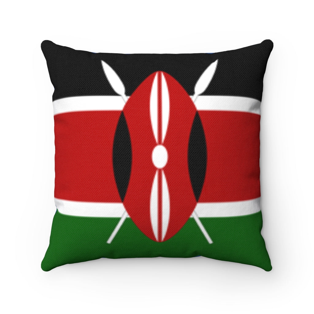 Kenya flag Spun Polyester Square Pillow