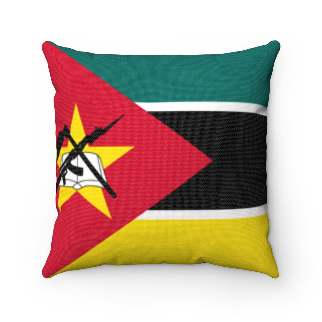 Mozambique flag Spun Polyester Square Pillow