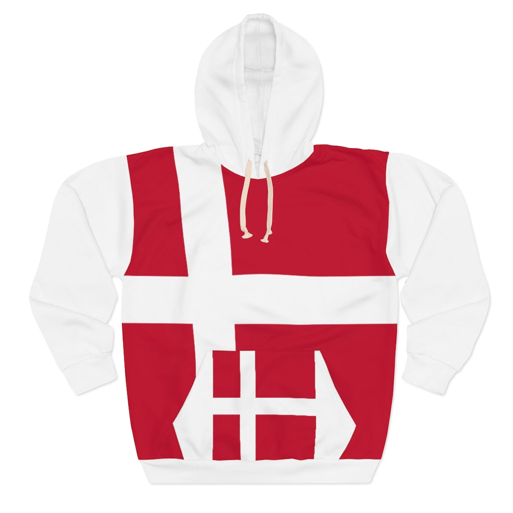 Denmark AOP Unisex Pullover Hoodie