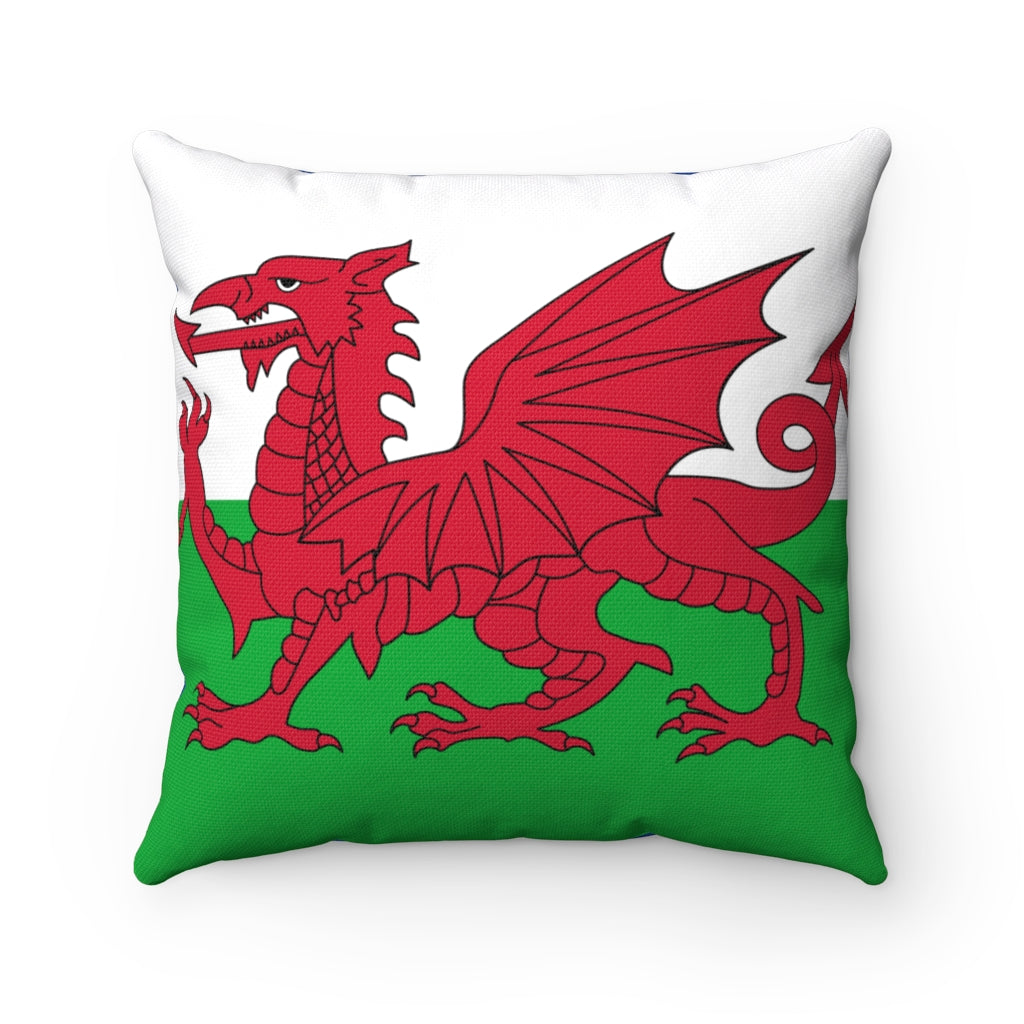 Wales flag Spun Polyester Square Pillow