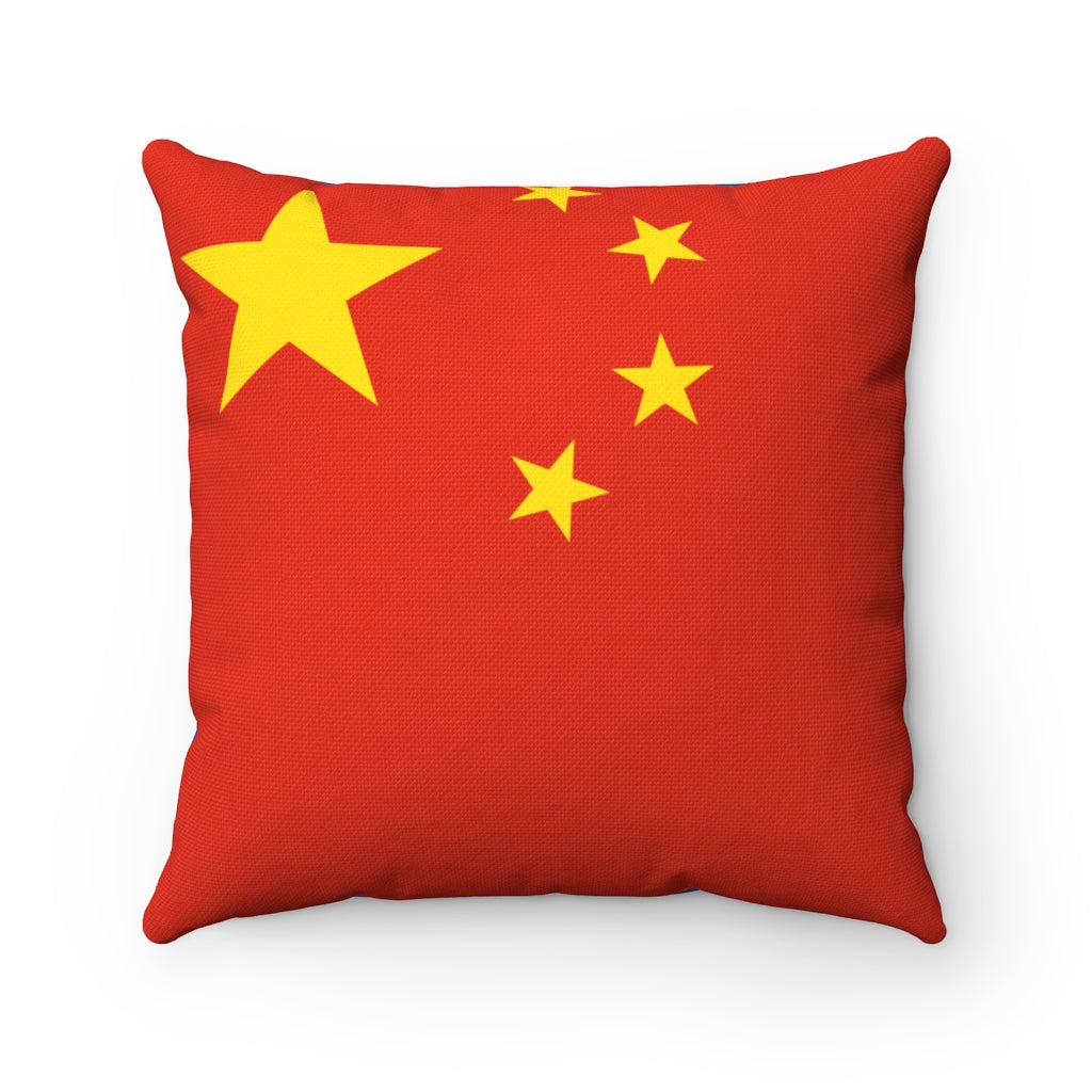 China flag Spun Polyester Square Pillow