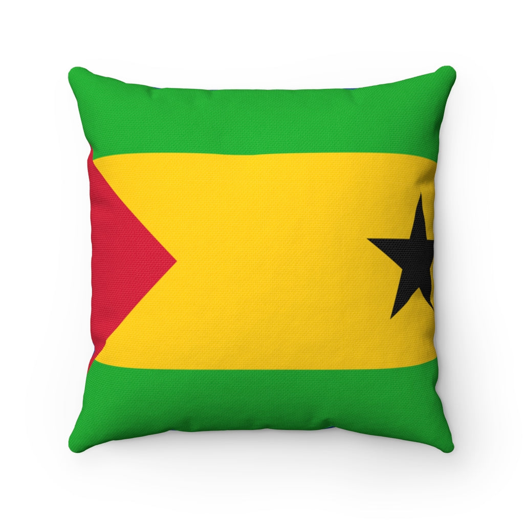 São Tomé and Príncipe flag Spun Polyester Square Pillow