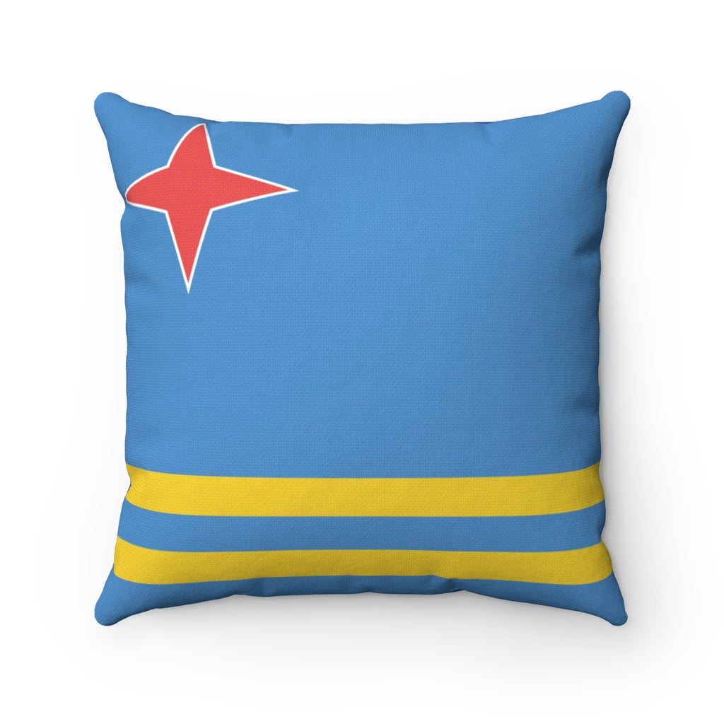 Aruba flag Spun Polyester Square Pillow