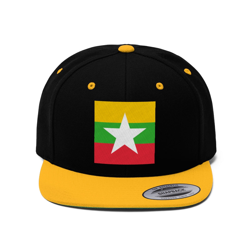 MYANMAR Unisex Flat Bill Hat